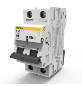 Disjuntor Bipolar Curva C 50A DIN - ENERBRAS